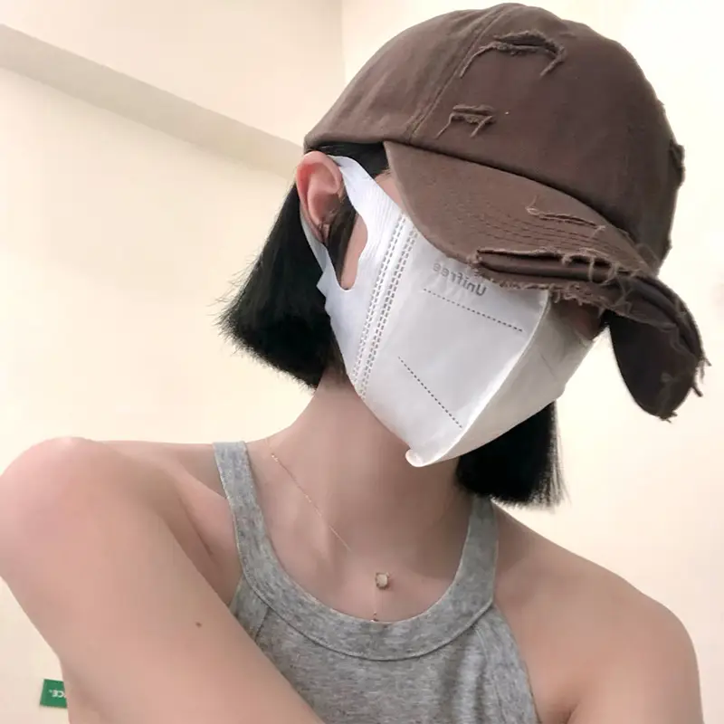 Distressed Baseball Cap Women Spring Summer Showface Small Cap