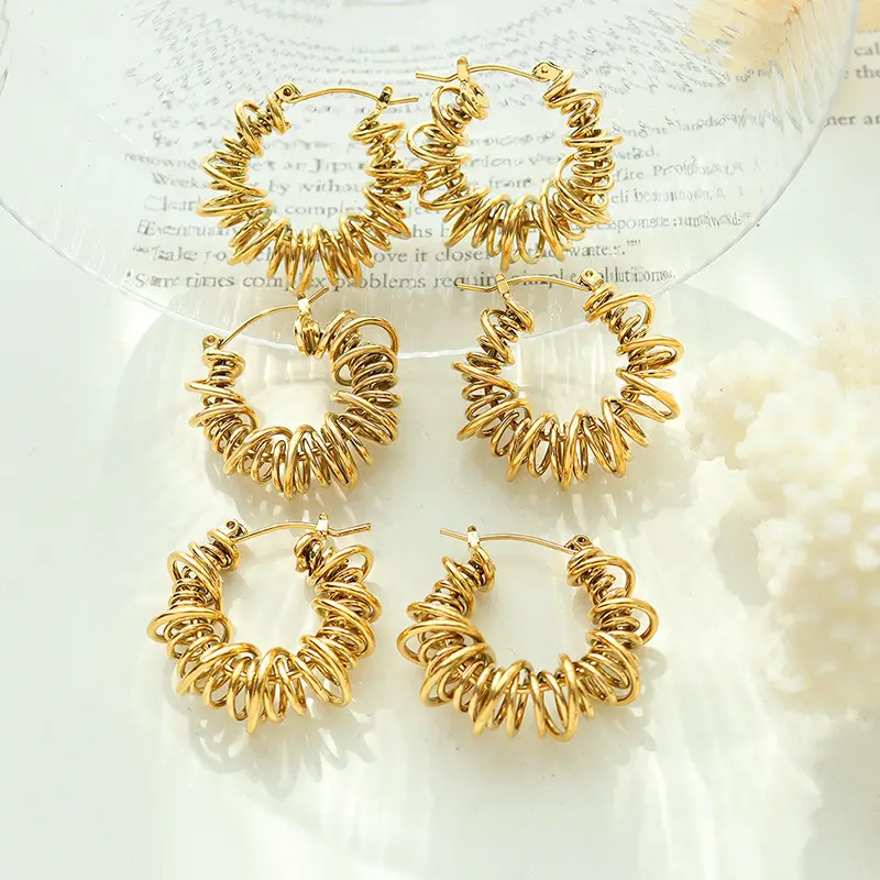 Copper Geometric U-Shaped Earrings for Women - Image 5