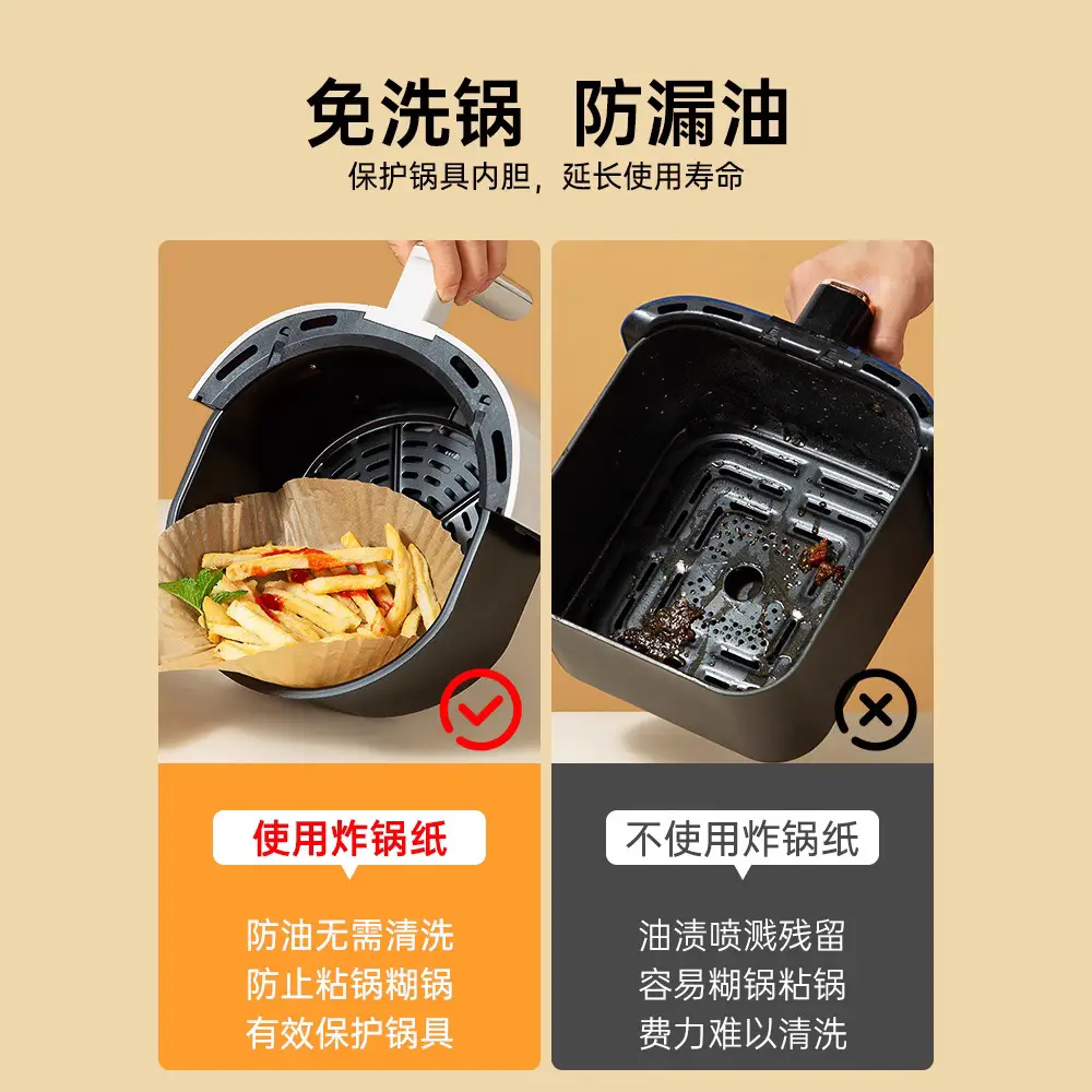 Double Gun Air Fryer with Paper Oil Absorbent Tray - Image 2