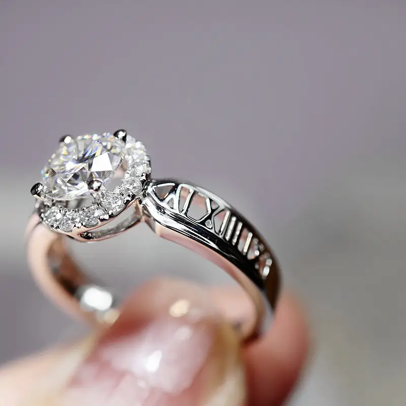 High Carbon Diamond Ring Women's Online Live Inlay - Image 5