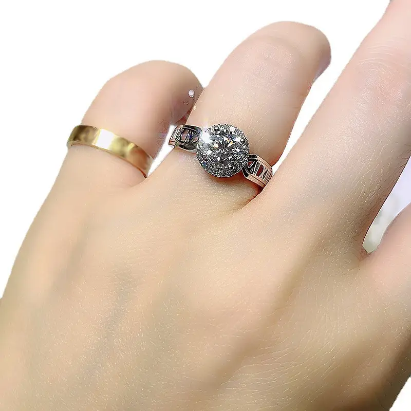 High Carbon Diamond Ring Women's Online Live Inlay - Image 6