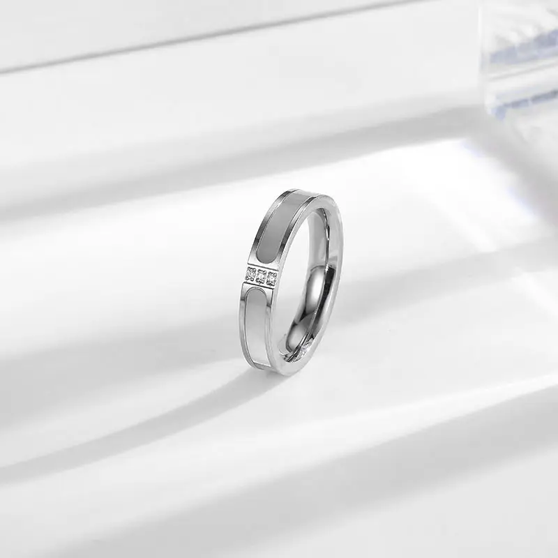 Tone Gold Three Diamond Ring for Women - Image 2