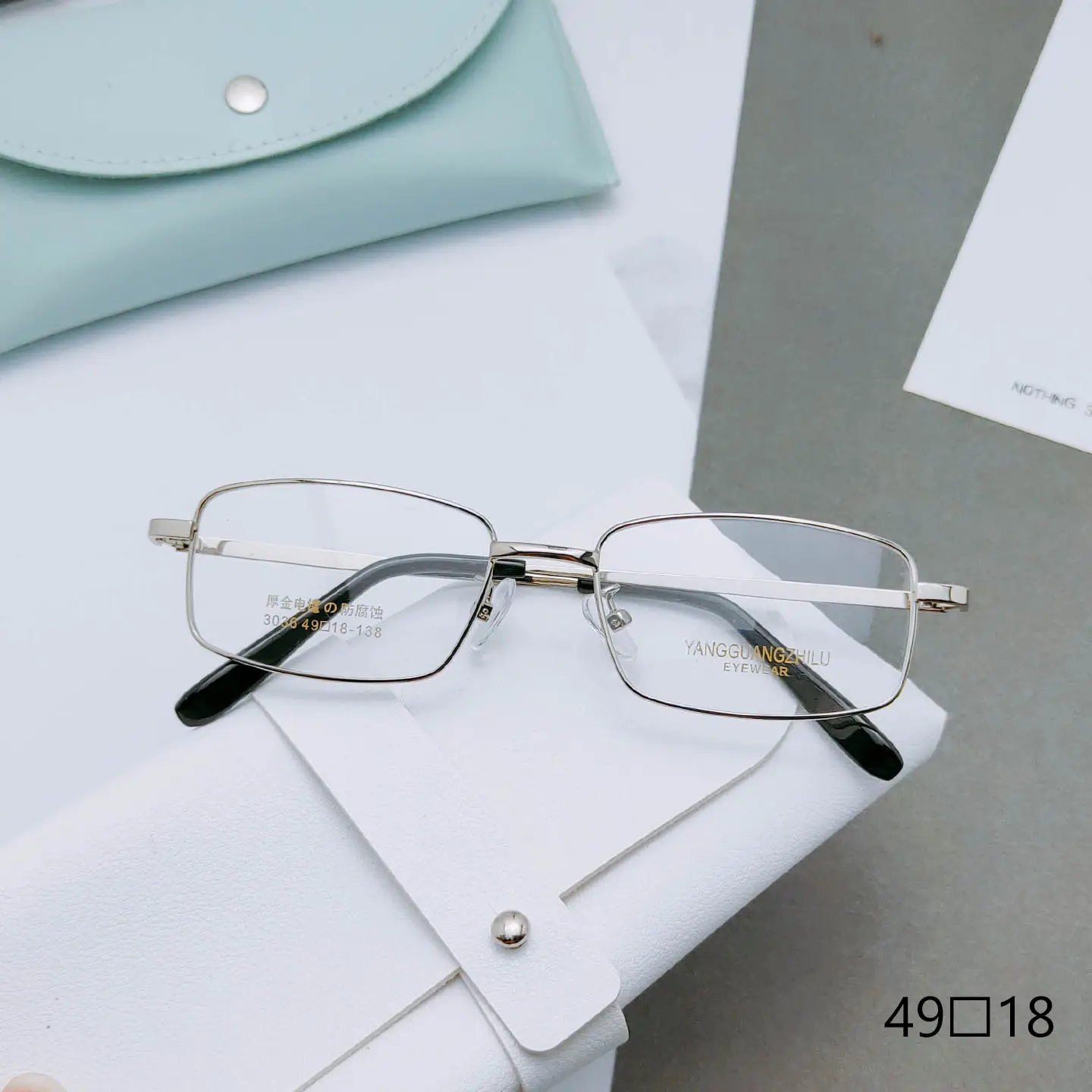Men's Square Frame Gold Electroplated Glasses Wholesale - Image 6