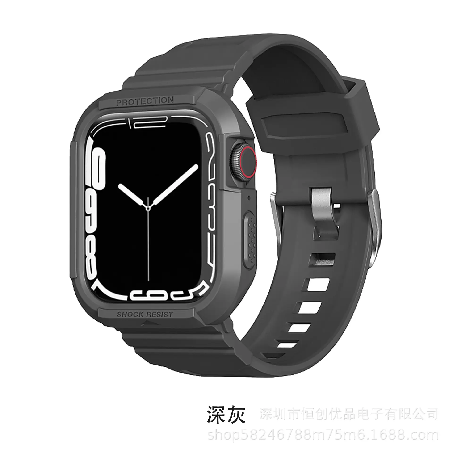 Red Apple Watch Strap All-Tower TPU Anti-Fall Watch Strap - Image 4