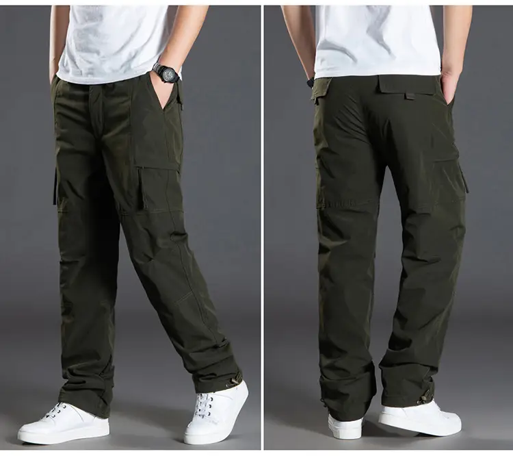 Men's Fleece Lined Windproof Pants Olive Green — feature 15
