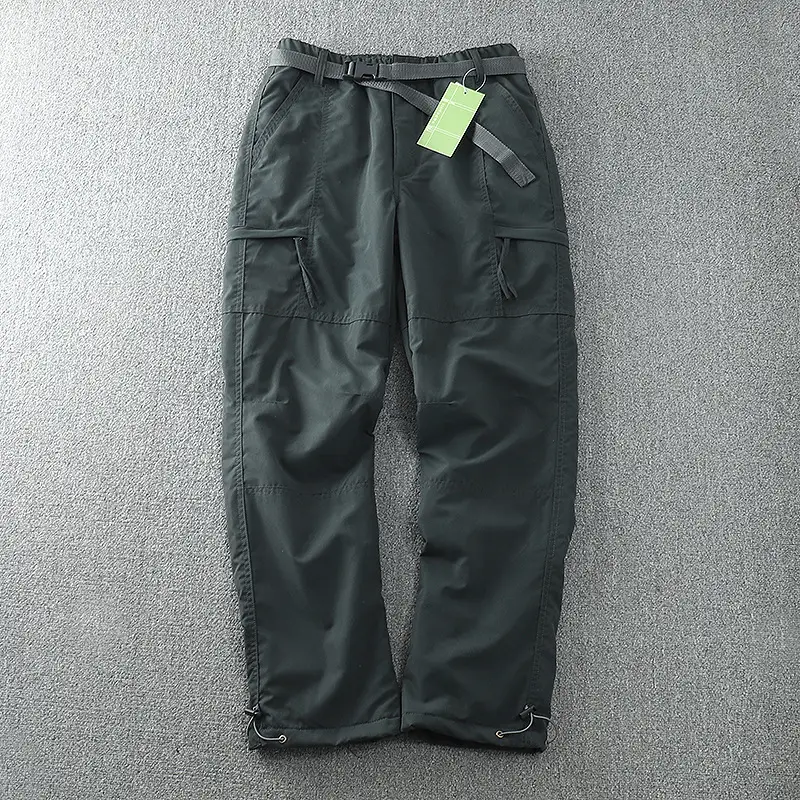 Men's Fleece Lined Windproof Pants Olive Green — feature 24