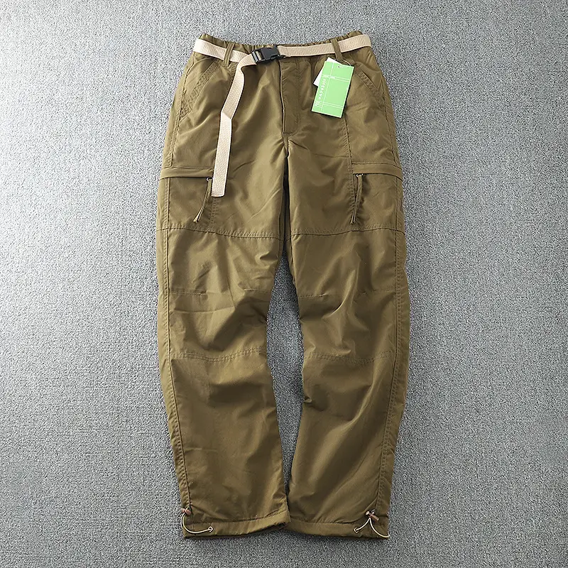 Men's Fleece Lined Windproof Pants Olive Green — feature 30