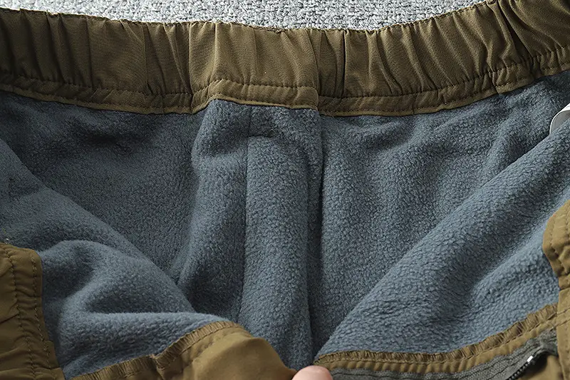 Men's Fleece Lined Windproof Pants Olive Green — feature 39