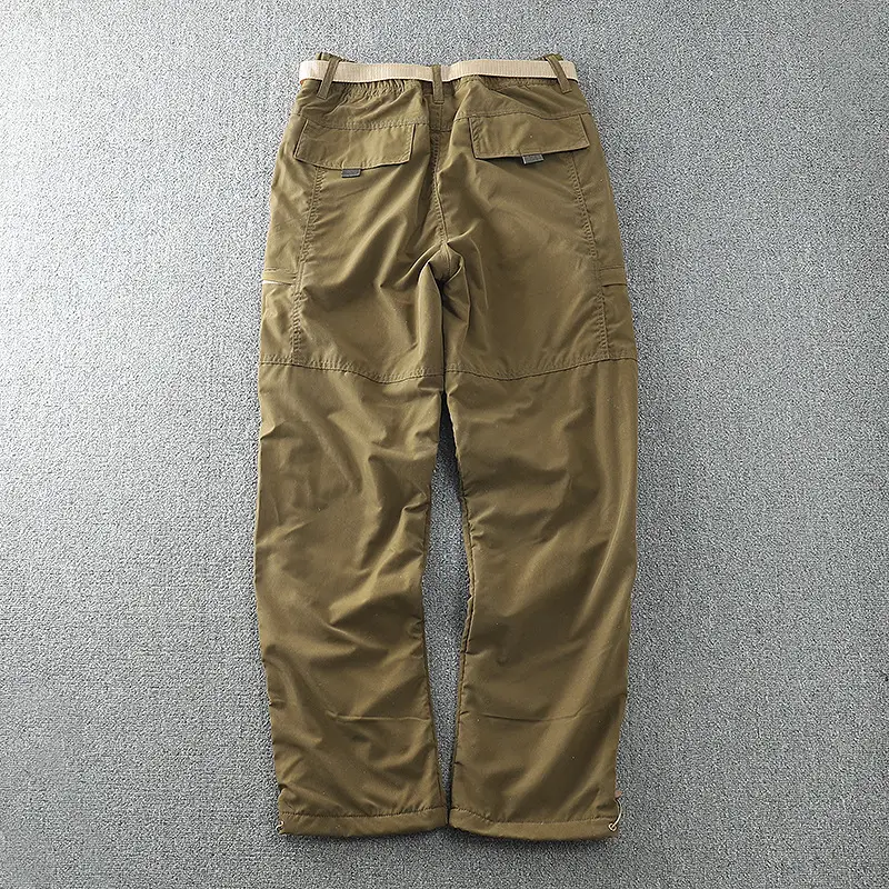 Men's Fleece Lined Windproof Pants Olive Green — feature 45