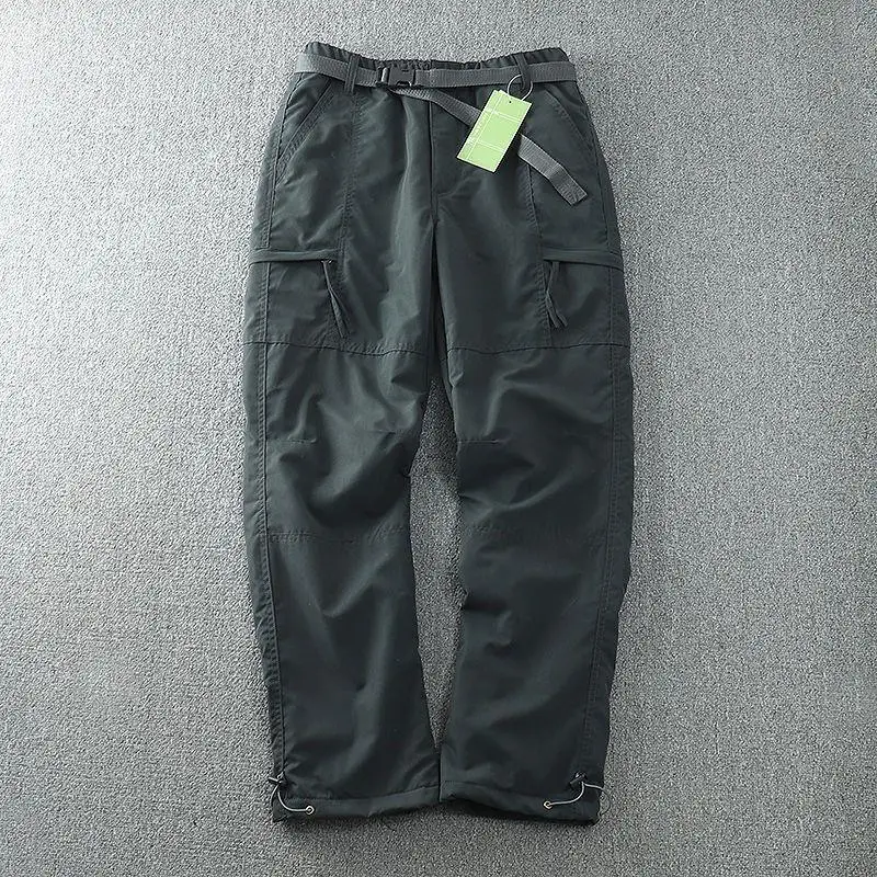 Men's Fleece Lined Windproof Pants Olive Green