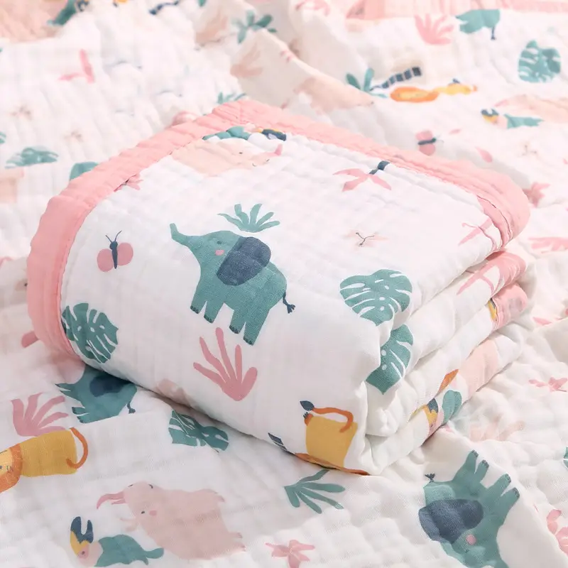 Wide-brimmed Baby Bath Towel Cotton Pink Cartoon - Image 29