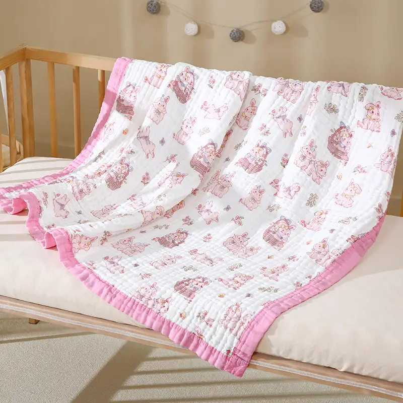 Wide-brimmed Baby Bath Towel Cotton Pink Cartoon - Image 3