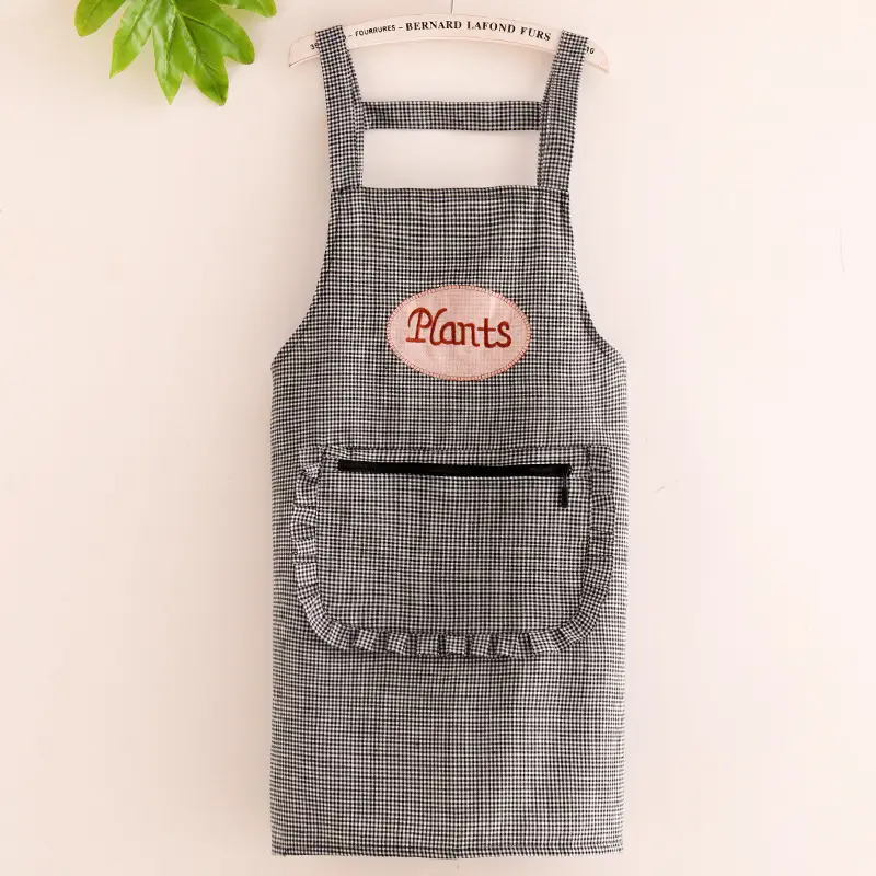 Women Cotton Long Sleeve Apron with Adjustable Tie - Image 16