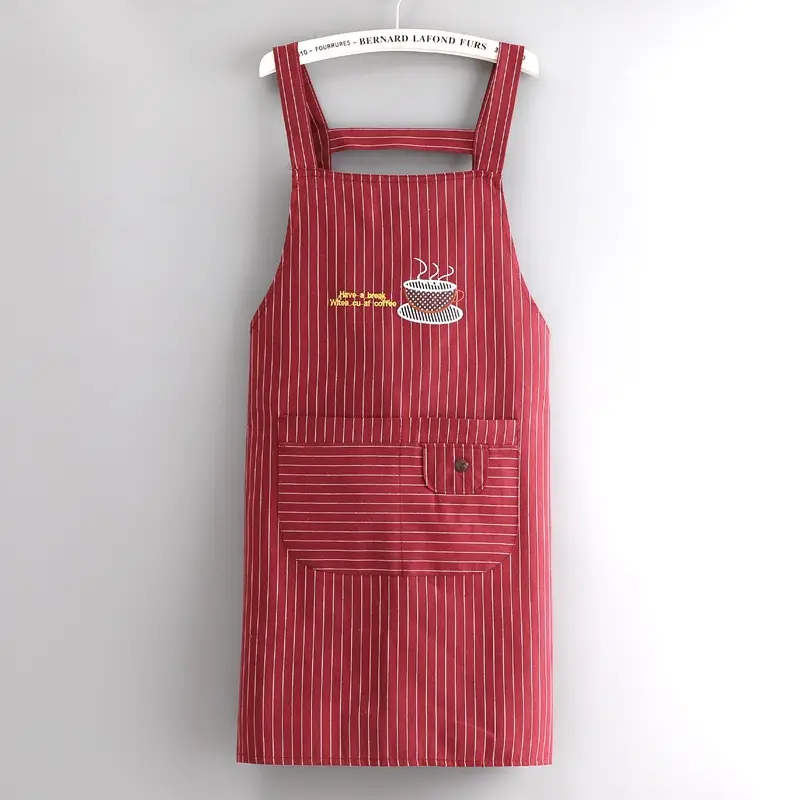 Women Cotton Long Sleeve Apron with Adjustable Tie - Image 4