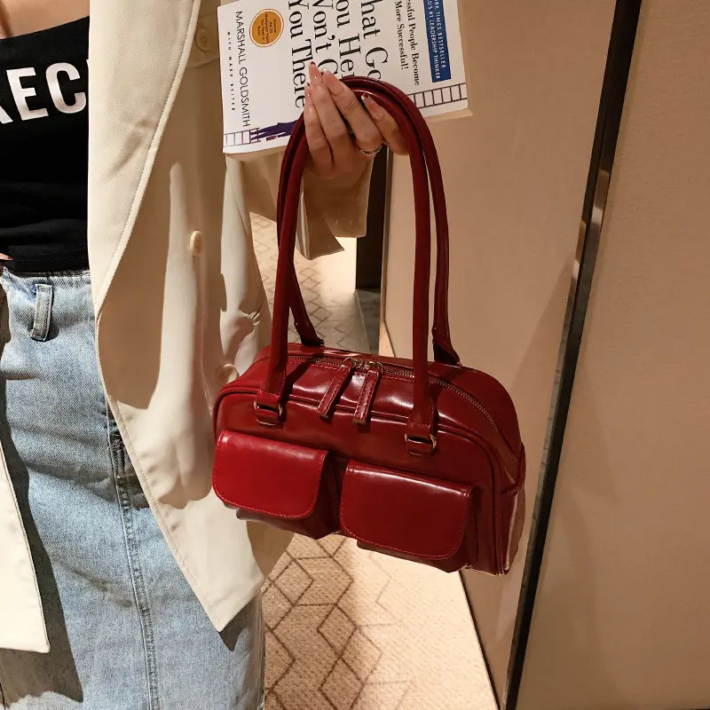 Women's Red Retro Underarm Bag 2022 Summer - Image 8