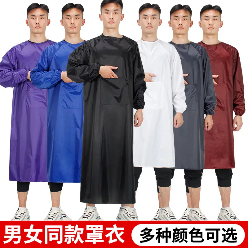Men Women Waterproof Long Sleeve Kitchen Oil Proof Work Clothes - Image 31