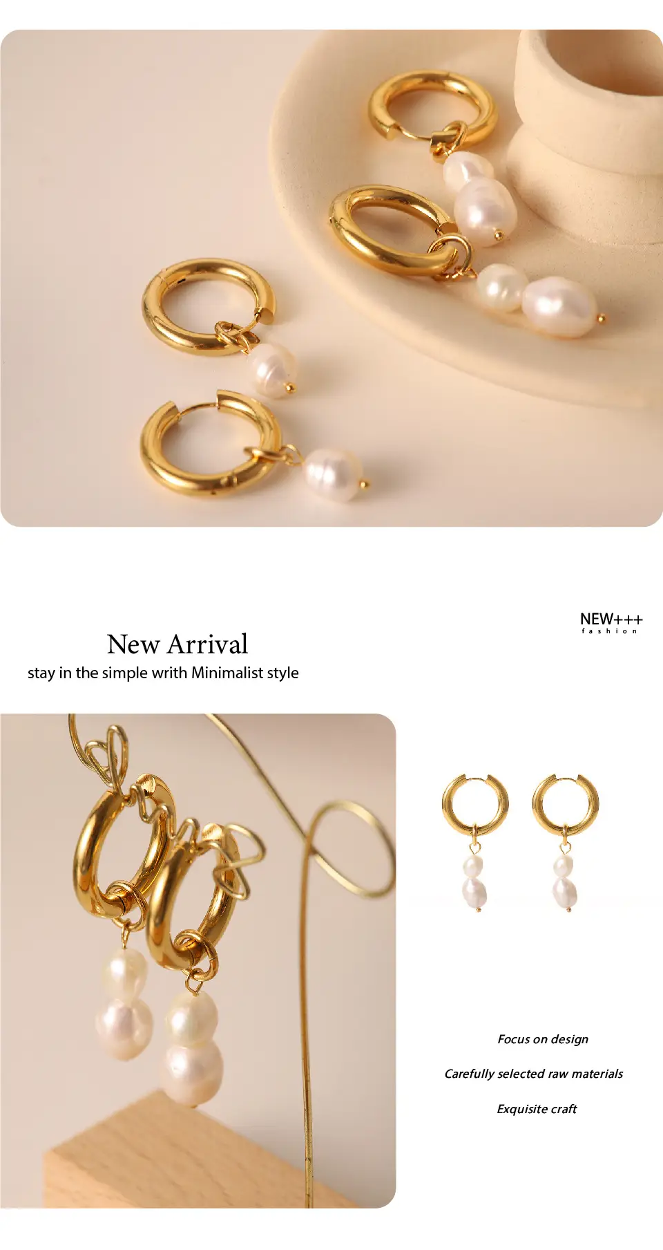 French Retro Pearl Earrings 18K Gold Women — feature 4