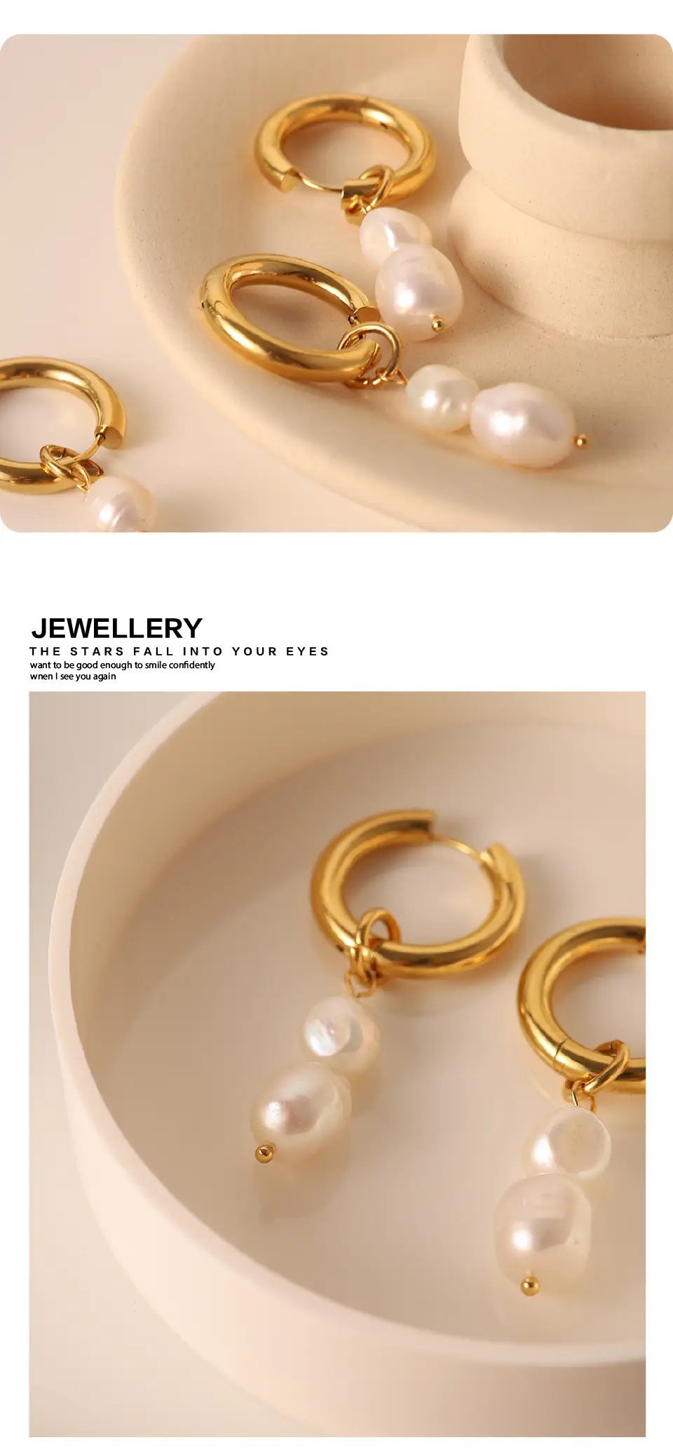 French Retro Pearl Earrings 18K Gold Women — feature 5