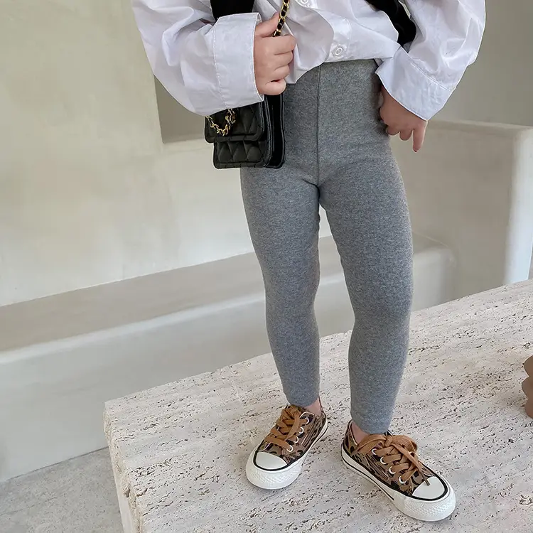 Girls Wool Slim Fit Leggings with Soft Socks - Image 2