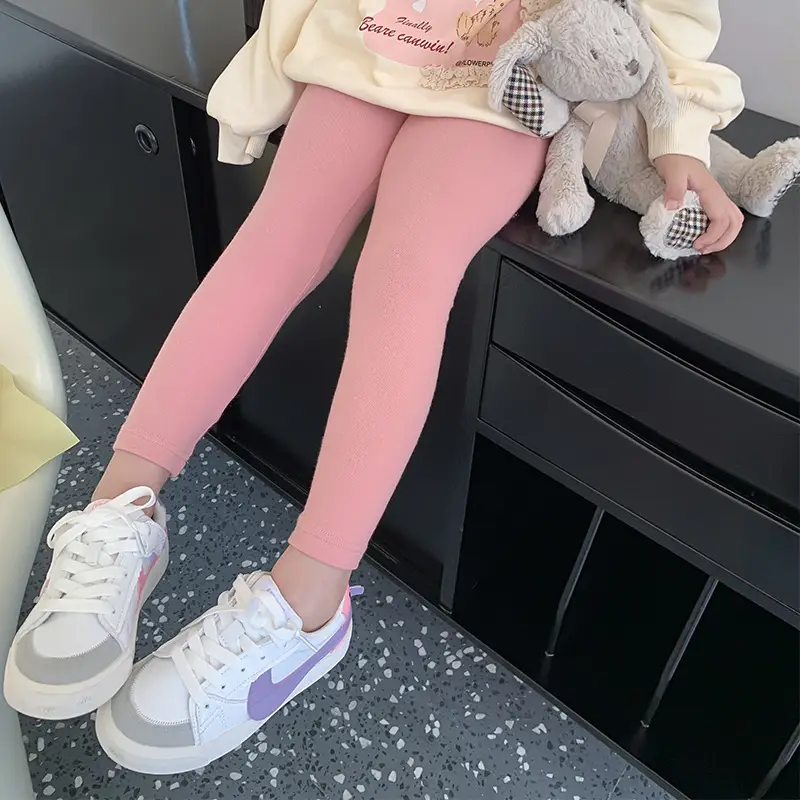 Girls Wool Slim Fit Leggings with Soft Socks - Image 4