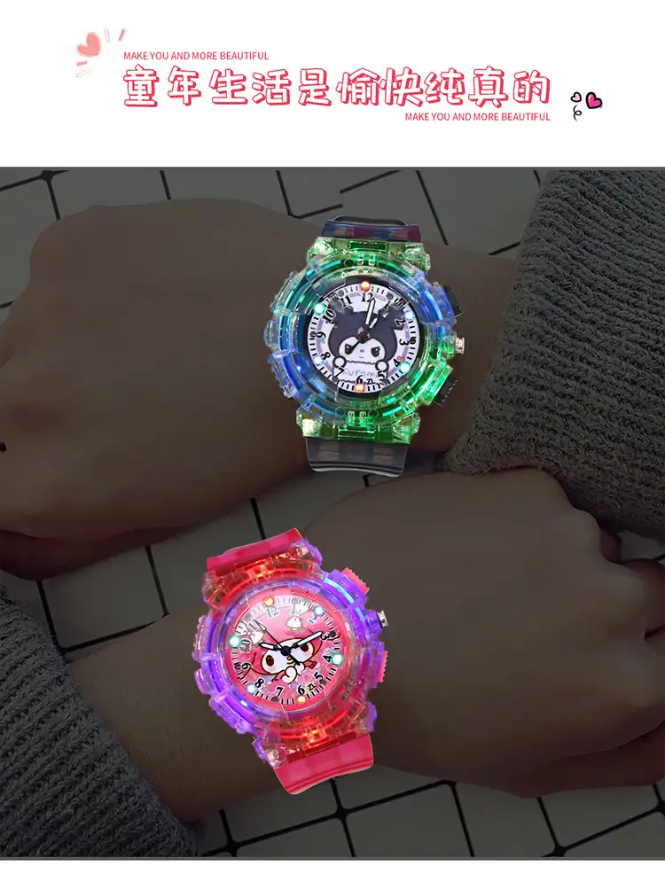 Sanrio Luminous Watch Pink Crystal Quartz for Girls — feature 3