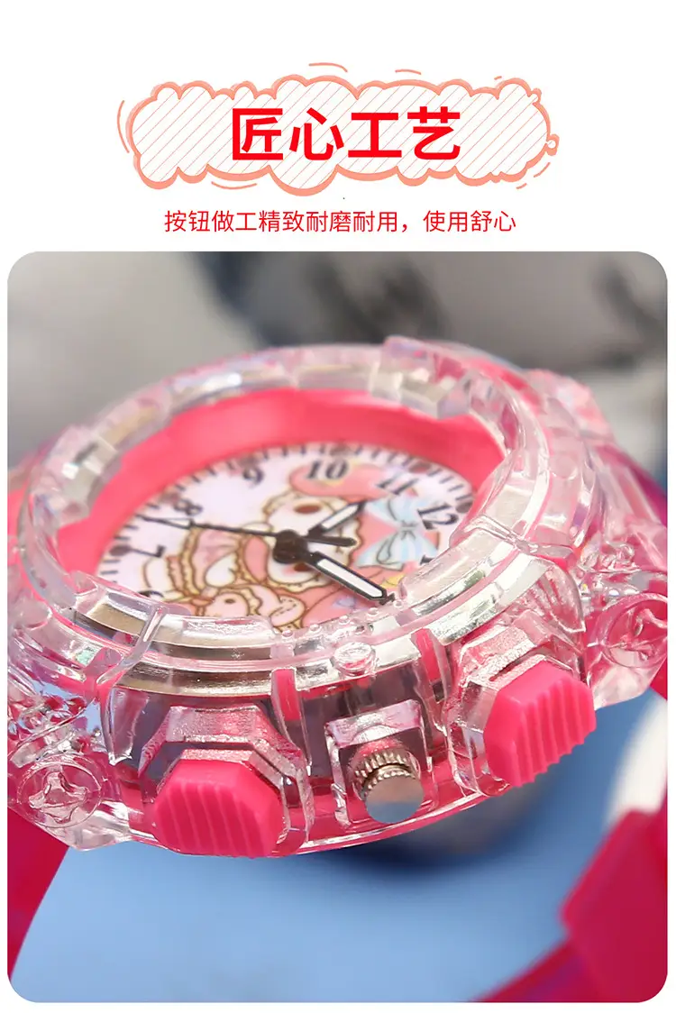 Sanrio Luminous Watch Pink Crystal Quartz for Girls — feature 6