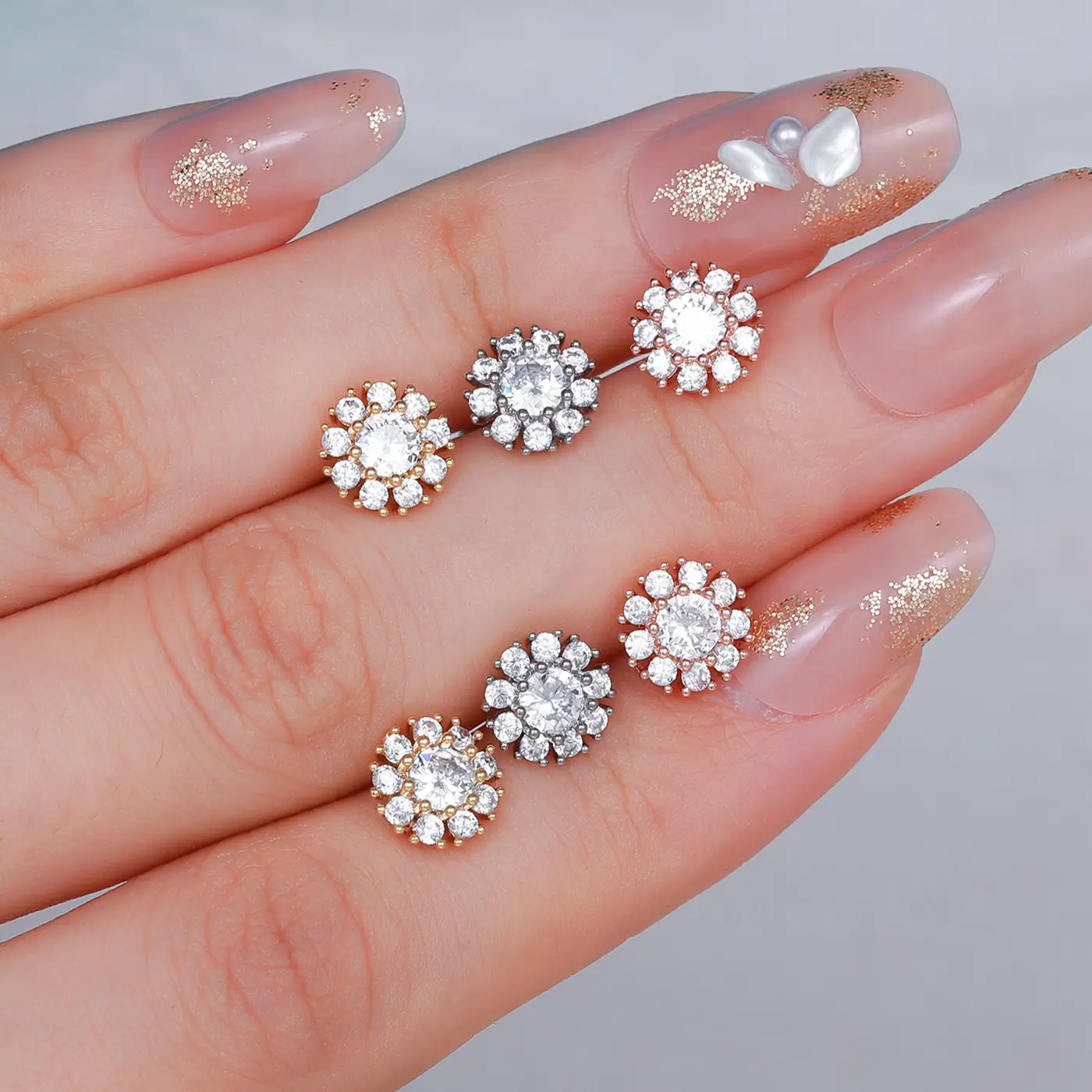 Stainless Steel Zircon Earrings for Women