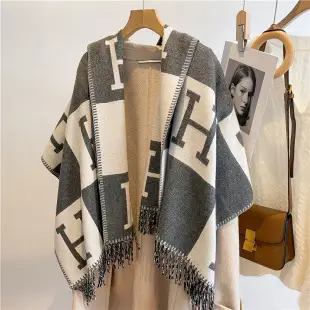 Women's Leaf Print Shawl Summer Office Warm Poncho Outerwear — feature 7
