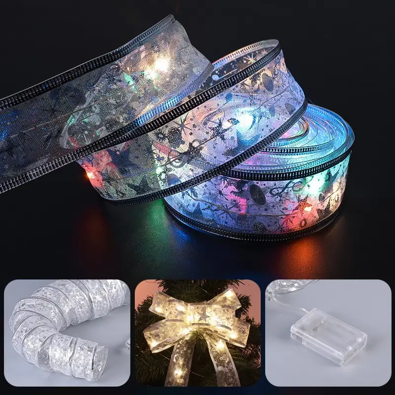 Luminous LED Ribbon Satin Christmas Decor - Image 4