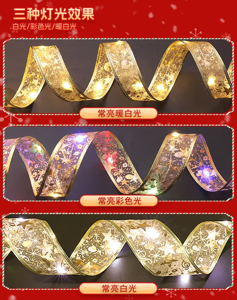 Luminous LED Ribbon Satin Christmas Decor — feature 9