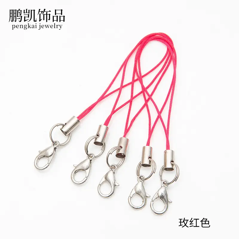 Black Polyester Phone Chain Pendant with Lobster Clasp - Image 10