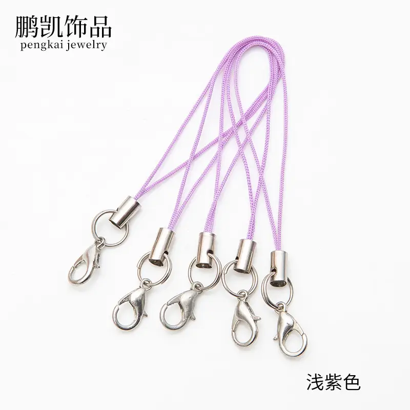 Black Polyester Phone Chain Pendant with Lobster Clasp - Image 2