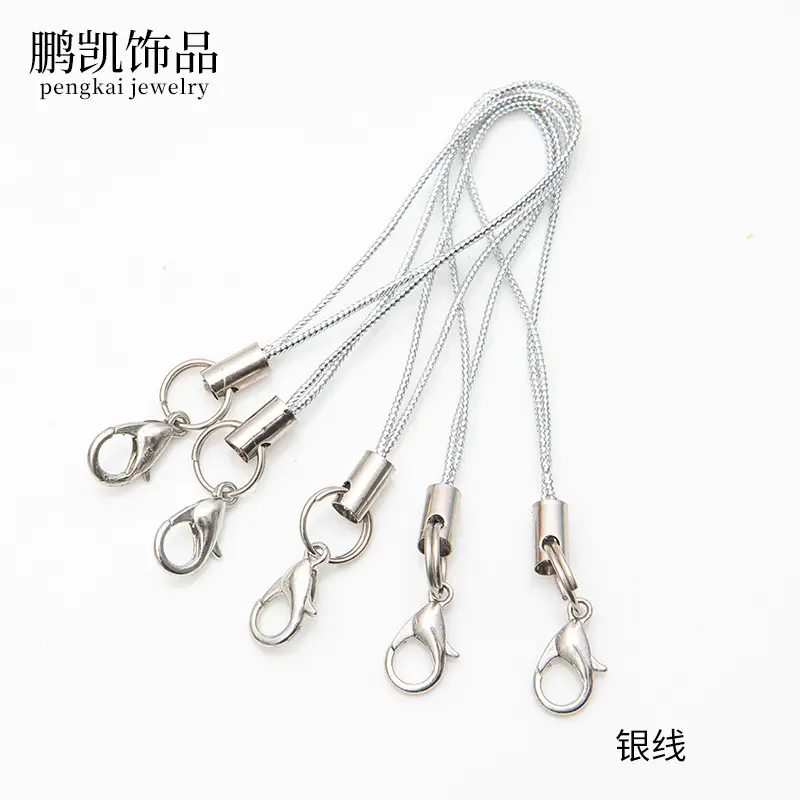 Black Polyester Phone Chain Pendant with Lobster Clasp - Image 20