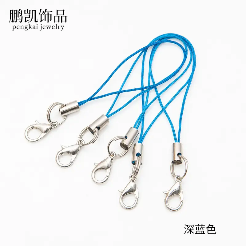 Black Polyester Phone Chain Pendant with Lobster Clasp - Image 5