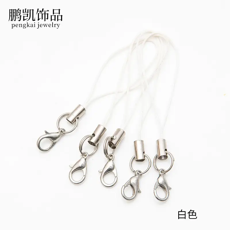 Black Polyester Phone Chain Pendant with Lobster Clasp - Image 6