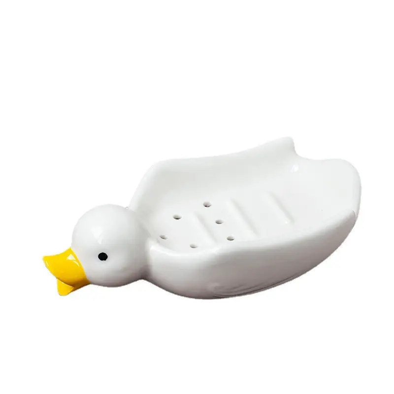 Cute Ceramic Duck Soap Box White - Image 9