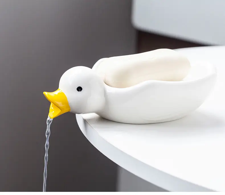 Cute Ceramic Duck Soap Box White — feature 12