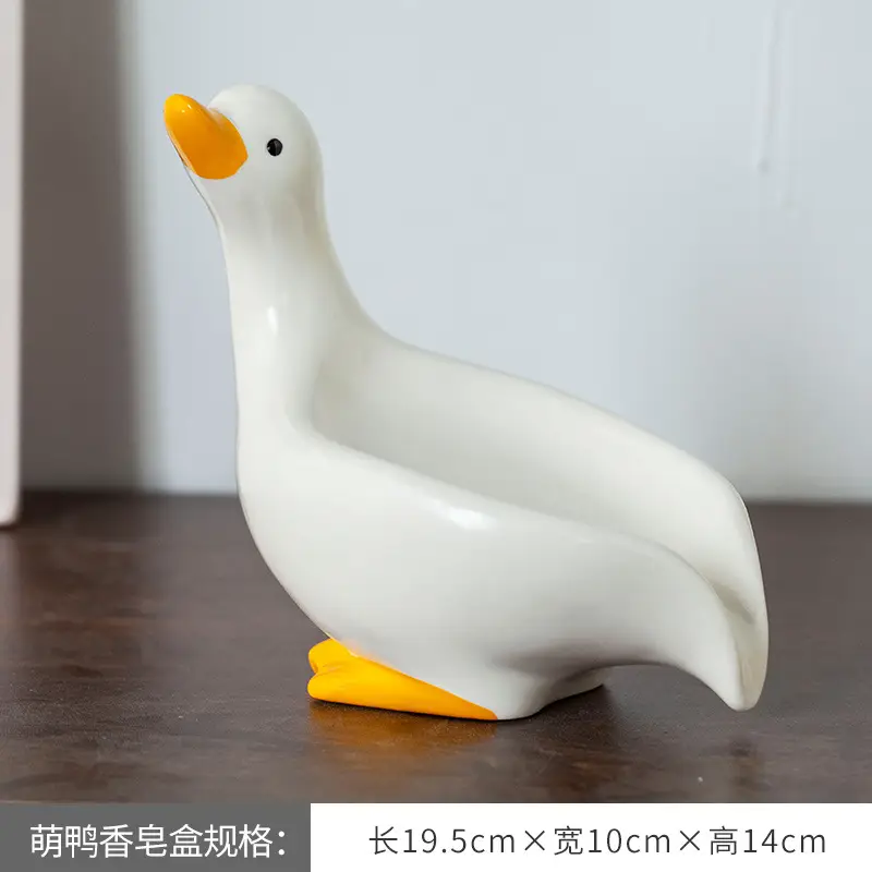 Cute Ceramic Duck Soap Box White - Image 3