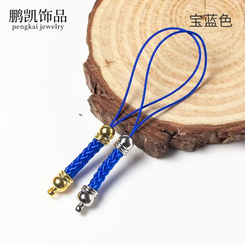Black Braided Phone Lanyard with Gold & Silver Beads - Image 14