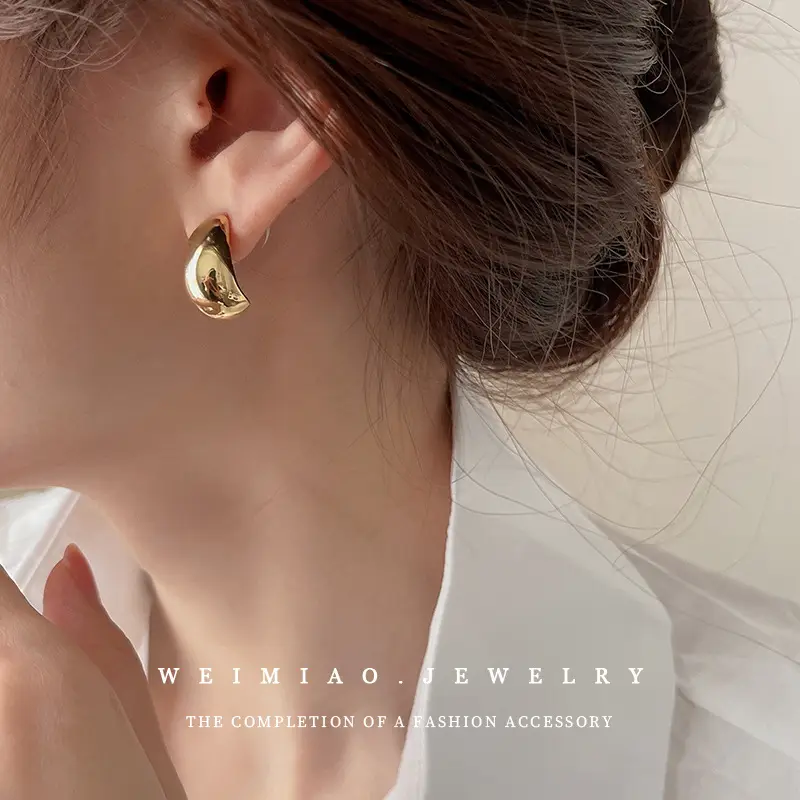 Silver Needle C-Shape Earrings for Women - Image 27