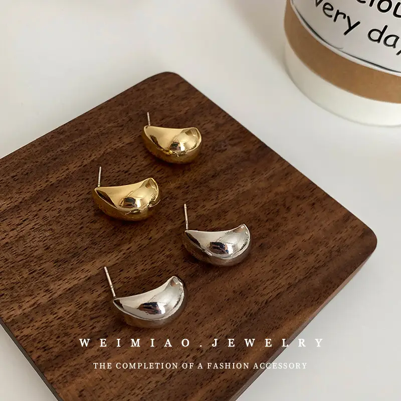 Silver Needle C-Shape Earrings for Women - Image 28