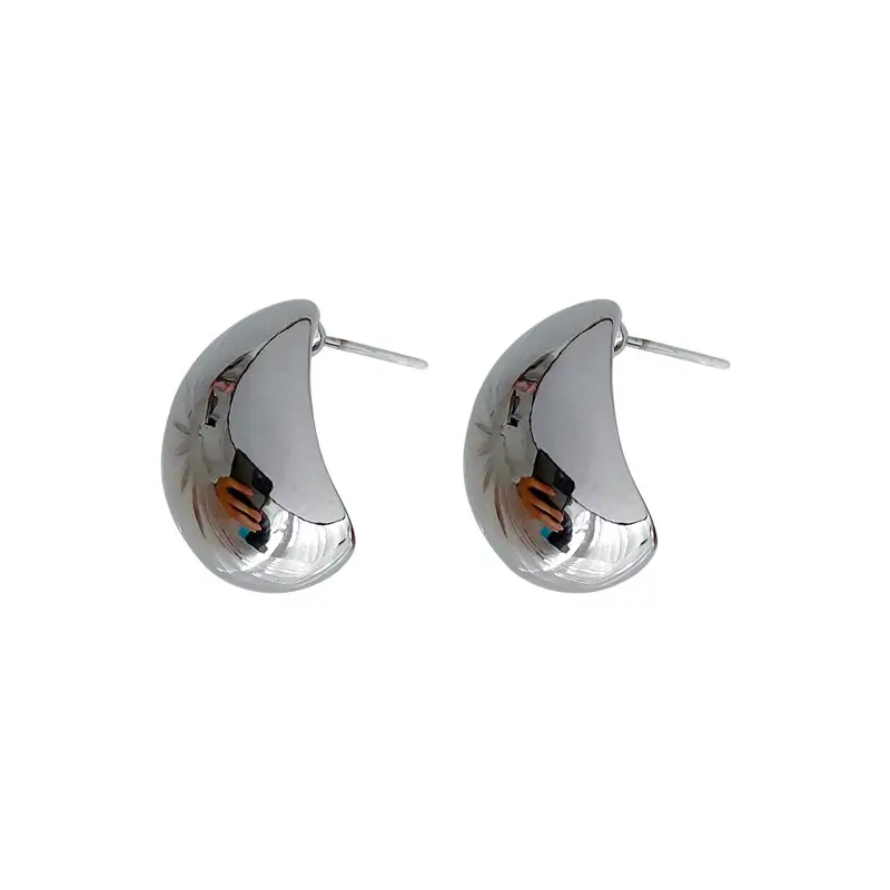 Silver Needle C-Shape Earrings for Women - Image 30
