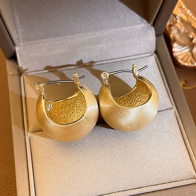 Silver Needle C-Shape Earrings for Women - Image 15