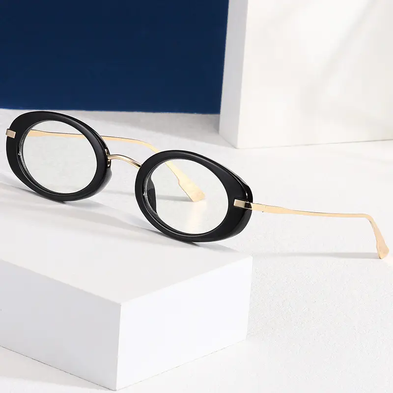 3300 Small Oval Frame Metal Sunglasses Yellow Lens - Image 11