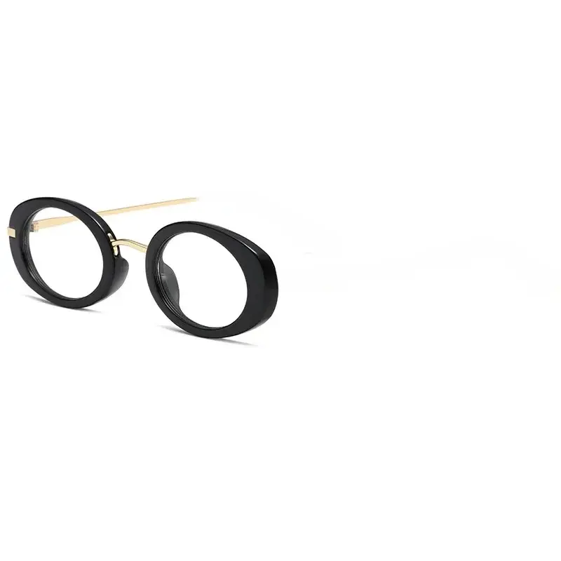 3300 Small Oval Frame Metal Sunglasses Yellow Lens - Image 2