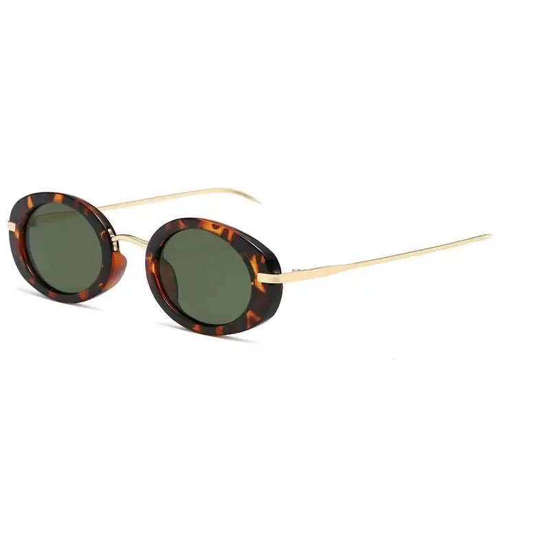 3300 Small Oval Frame Metal Sunglasses Yellow Lens - Image 6