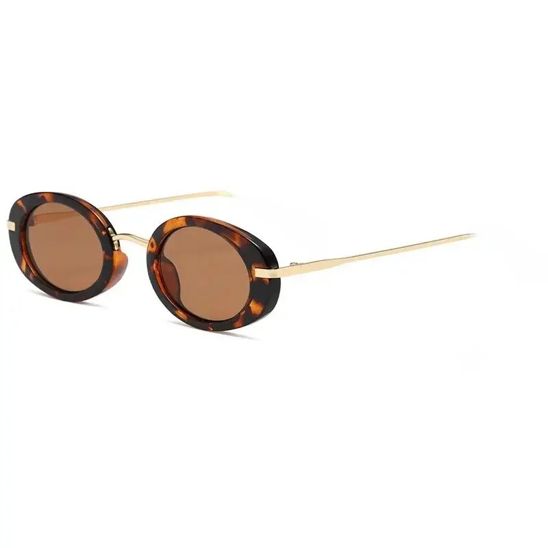 3300 Small Oval Frame Metal Sunglasses Yellow Lens - Image 7