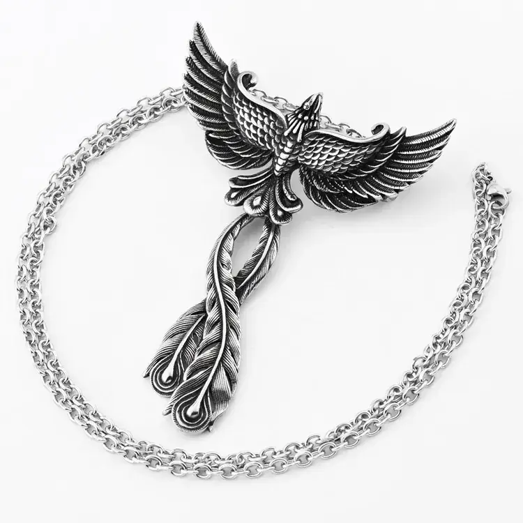 National Tide Explosive Phoenix Necklace for Men Women - Image 5