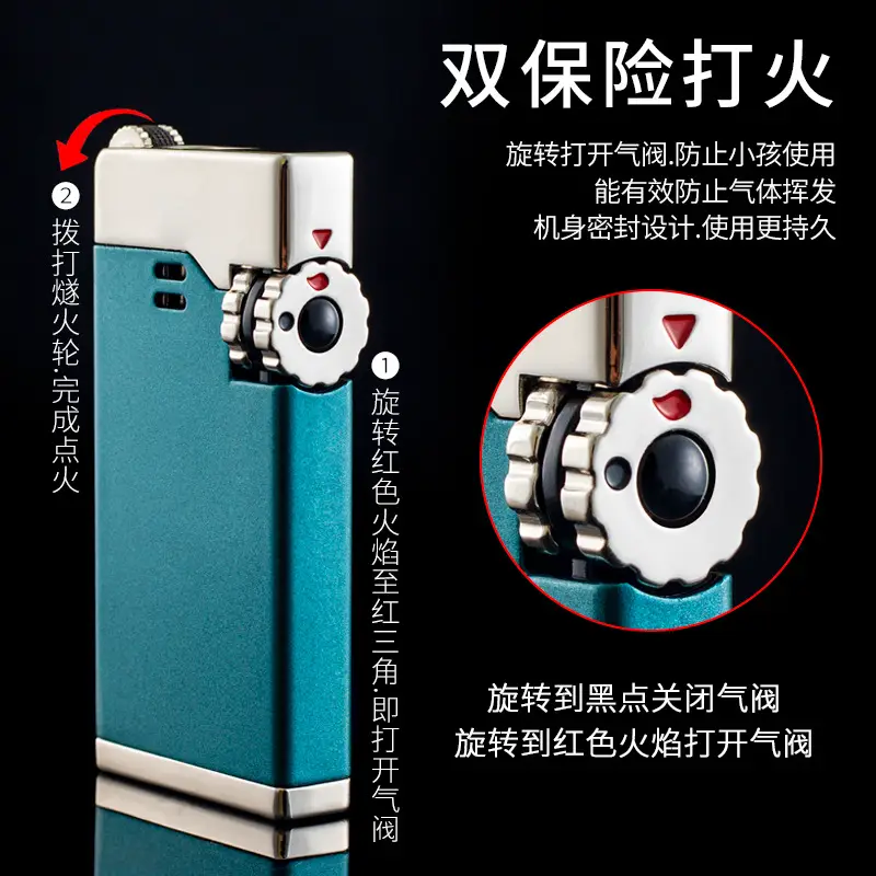 New ZB-999 Creative Blue Flame Double Straight Grinding Wheel Lighter - Image 9