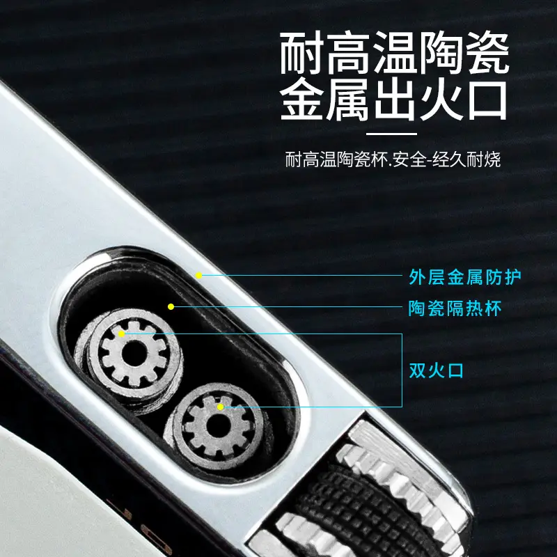 New ZB-999 Creative Blue Flame Double Straight Grinding Wheel Lighter - Image 10